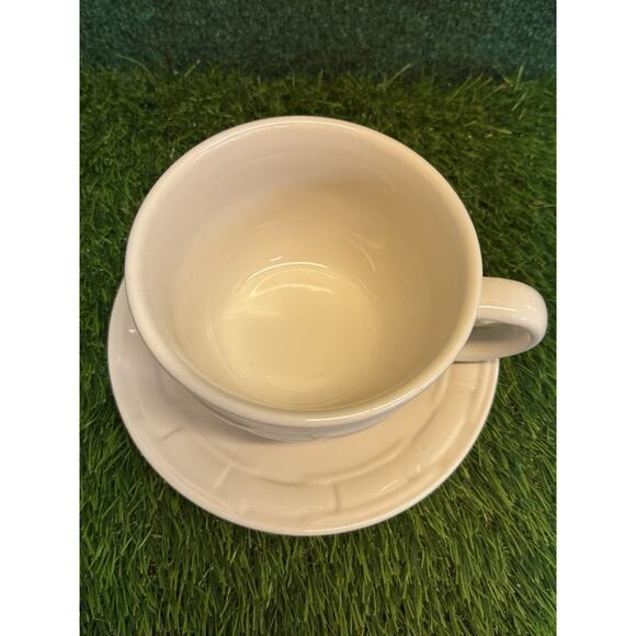 Longaberger Woven Traditions Ivory Cappuccino Cup /Soup Bowl & Saucer - Picture 3 of 7